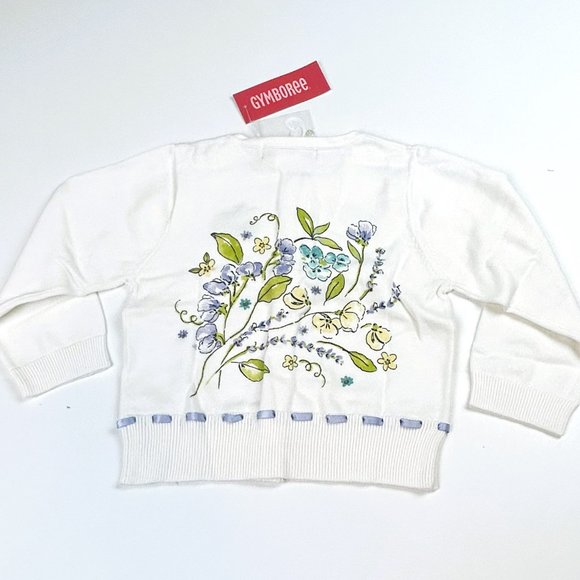 NWT Gymboree Girl Flower Cardigan Sweater Size 2T - Picture 3 of 7